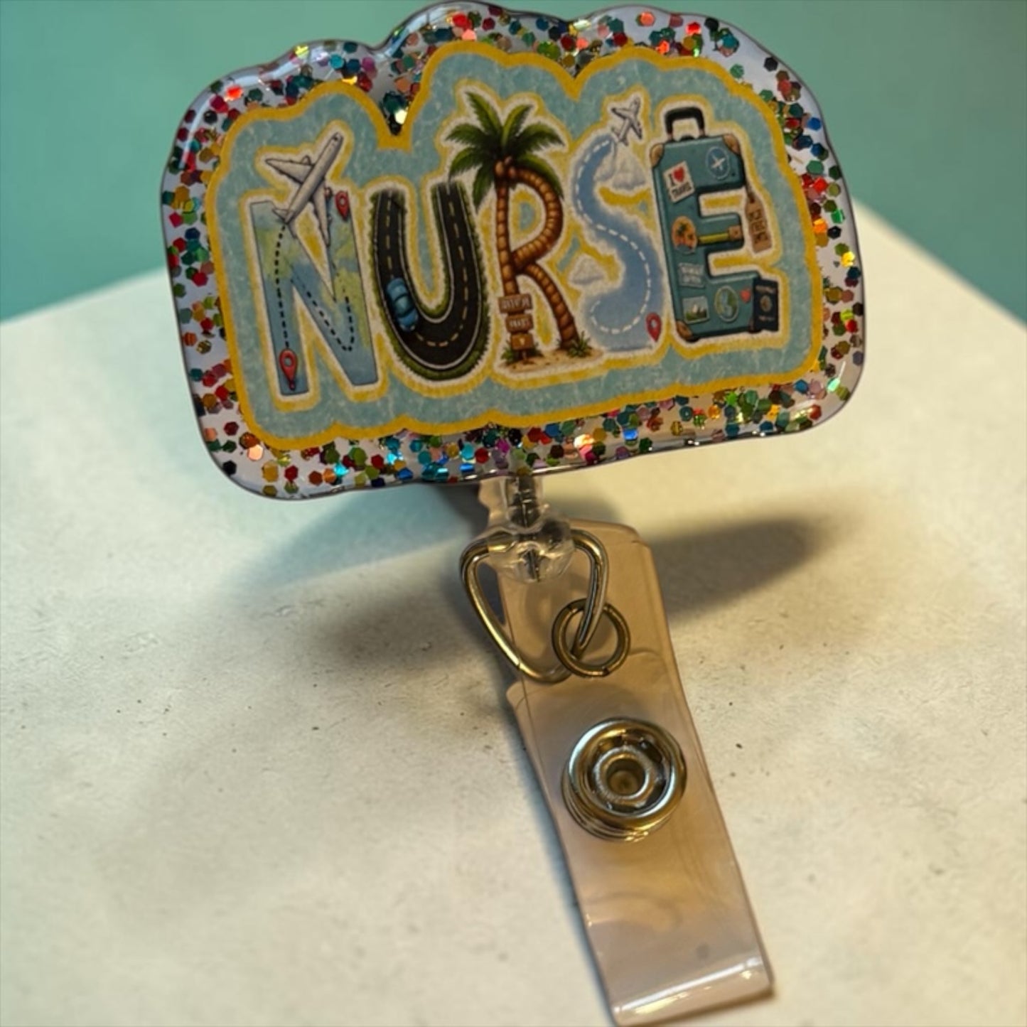 Travel Nurse Badge Reel – Adventure Nurse ID Holder – Wanderlust Healthcare Badge Clip – Cute Nurse Gift