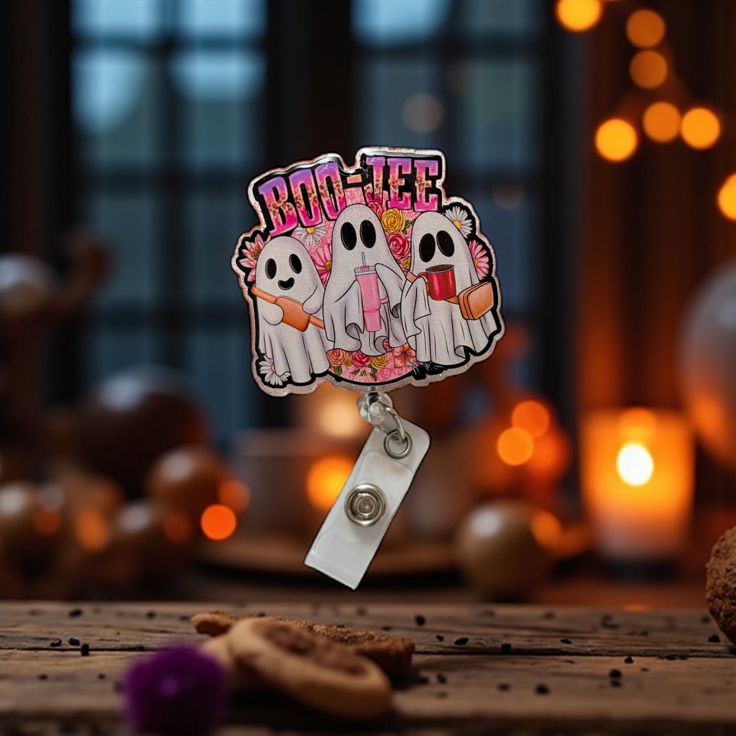 👻 Boo-jee Ghosts Badge Reel – Cute Halloween Nurse ID Holder