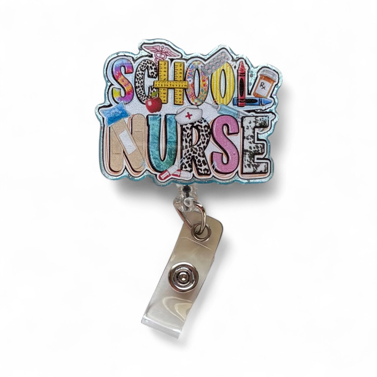 School Nurse Badge Reel – Cute Retractable ID Holder for Teachers & Healthcare