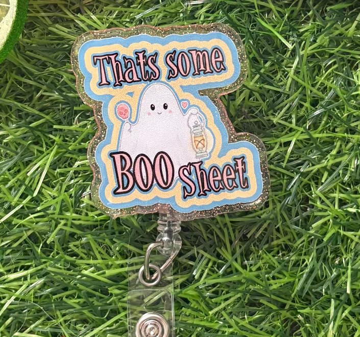 Boo Sheet Badge Reel – Funny Ghost Halloween Nurse Badge Holder with Retractable Clip