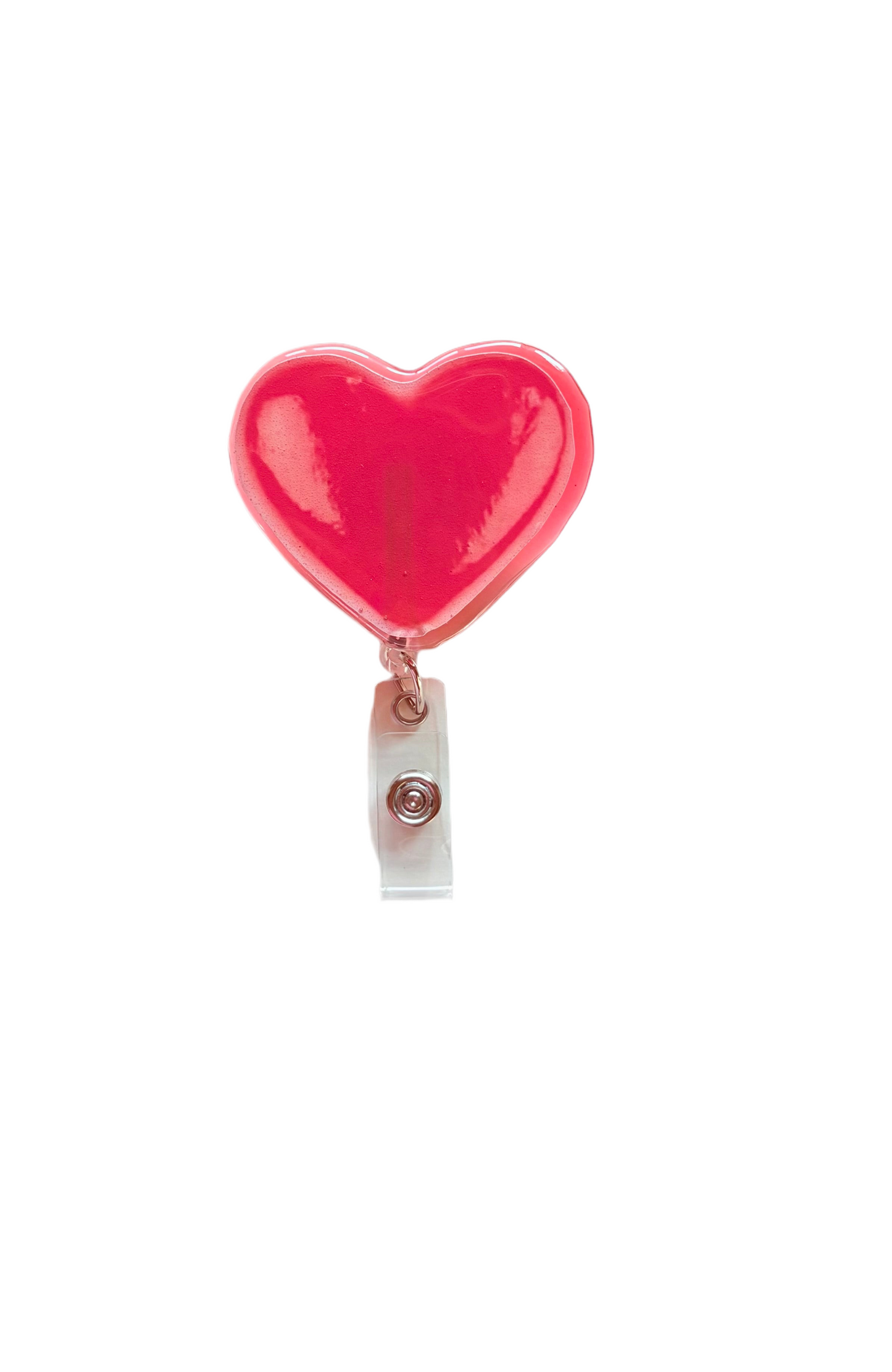 Red Heart Badge Reel – Valentine’s Day Retractable ID Holder
