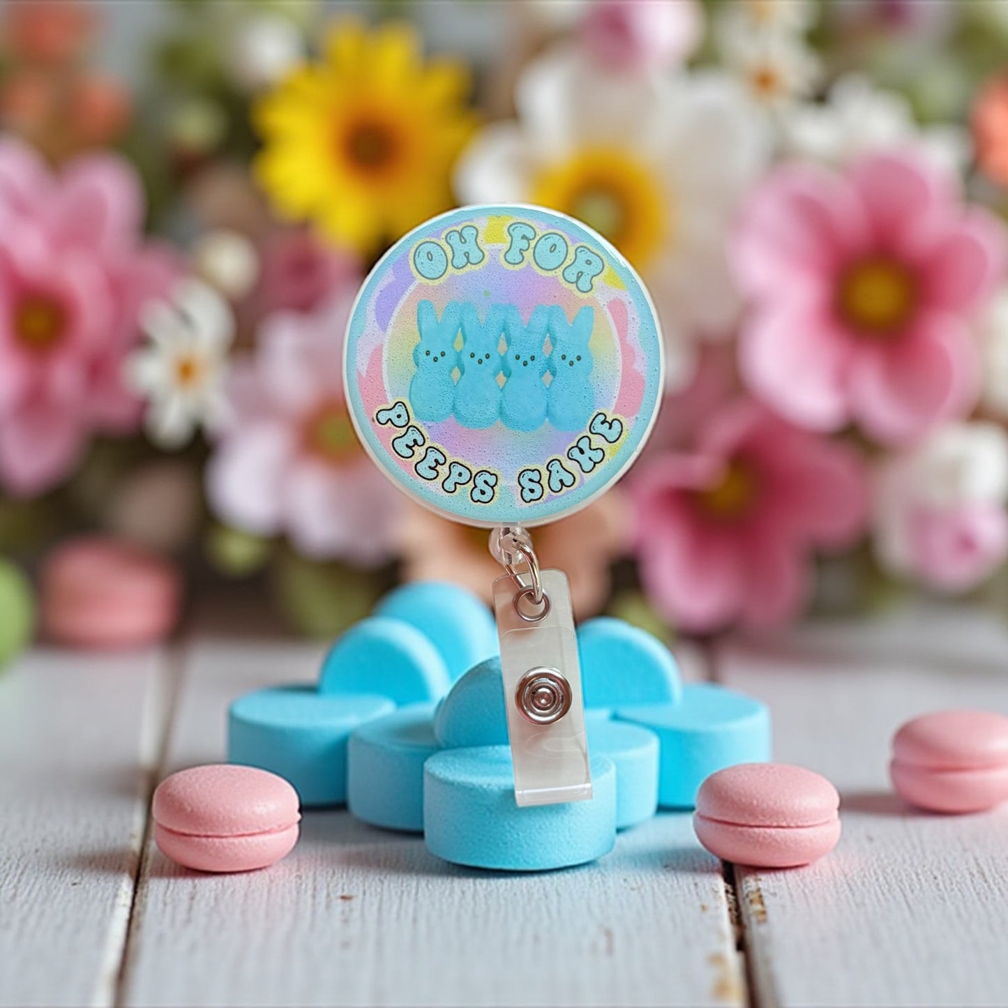 Oh for Peeps Sake Badge Reel – Funny Easter Retractable ID Holder