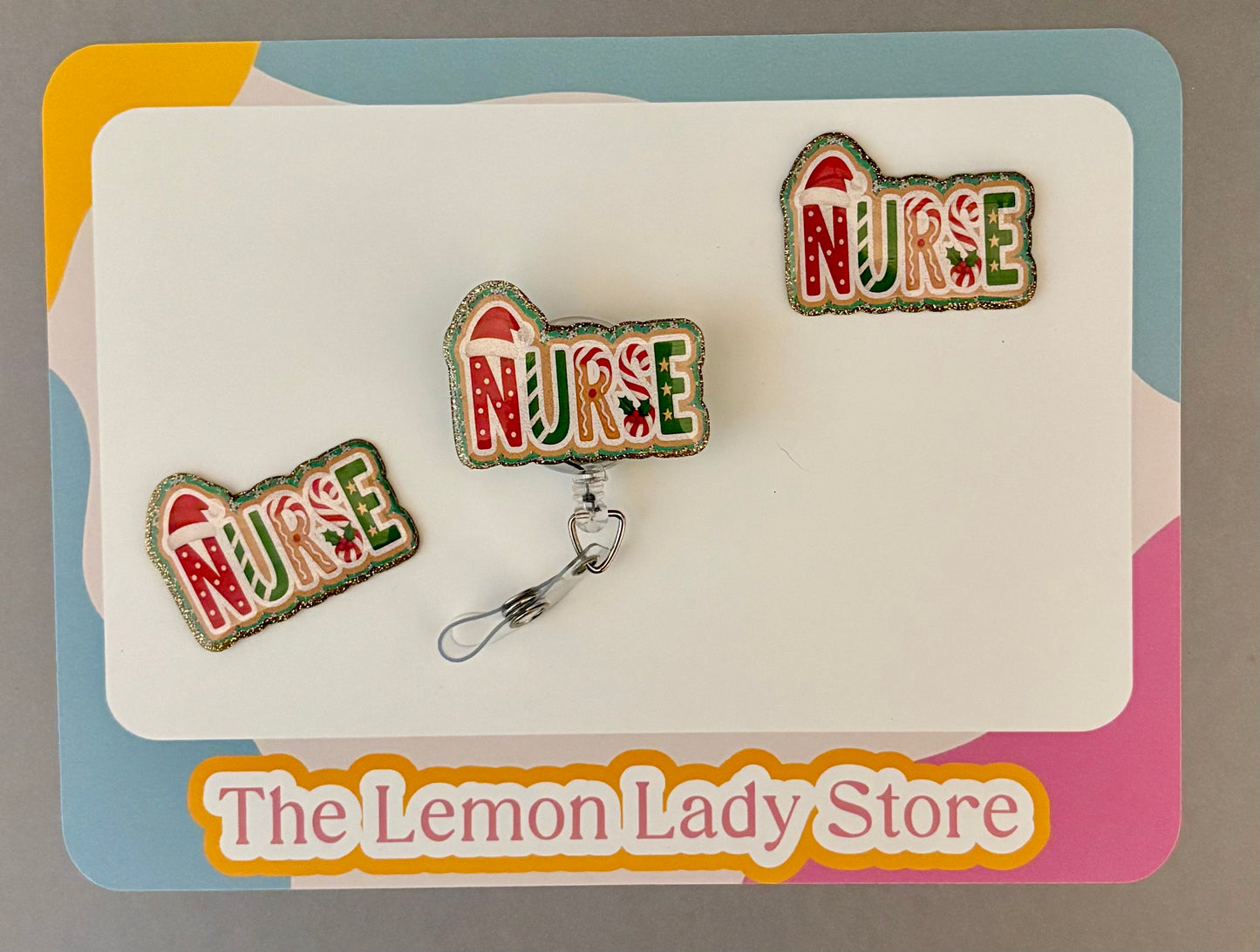 Christmas Nurse Badge Reel | Holiday Nurse ID Holder | Cute Medical Badge Reel for Scrubs, Teachers & Healthcare Workers