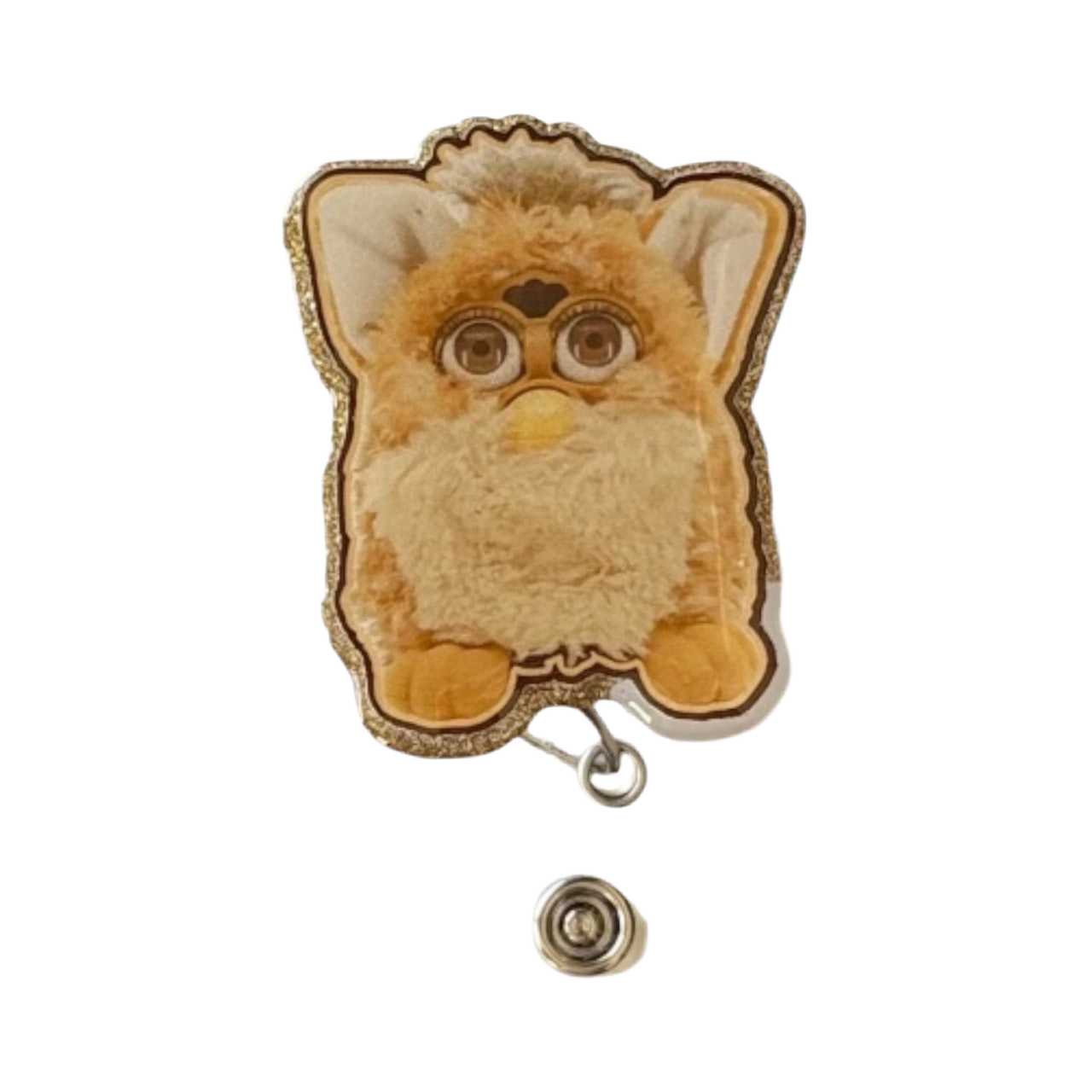 Furby Badge Reel | 90s Nostalgia ID Holder | Funny Cute Badge Clip for Work | Retractable Nurse Badge Reel | Retro Accessory Gift