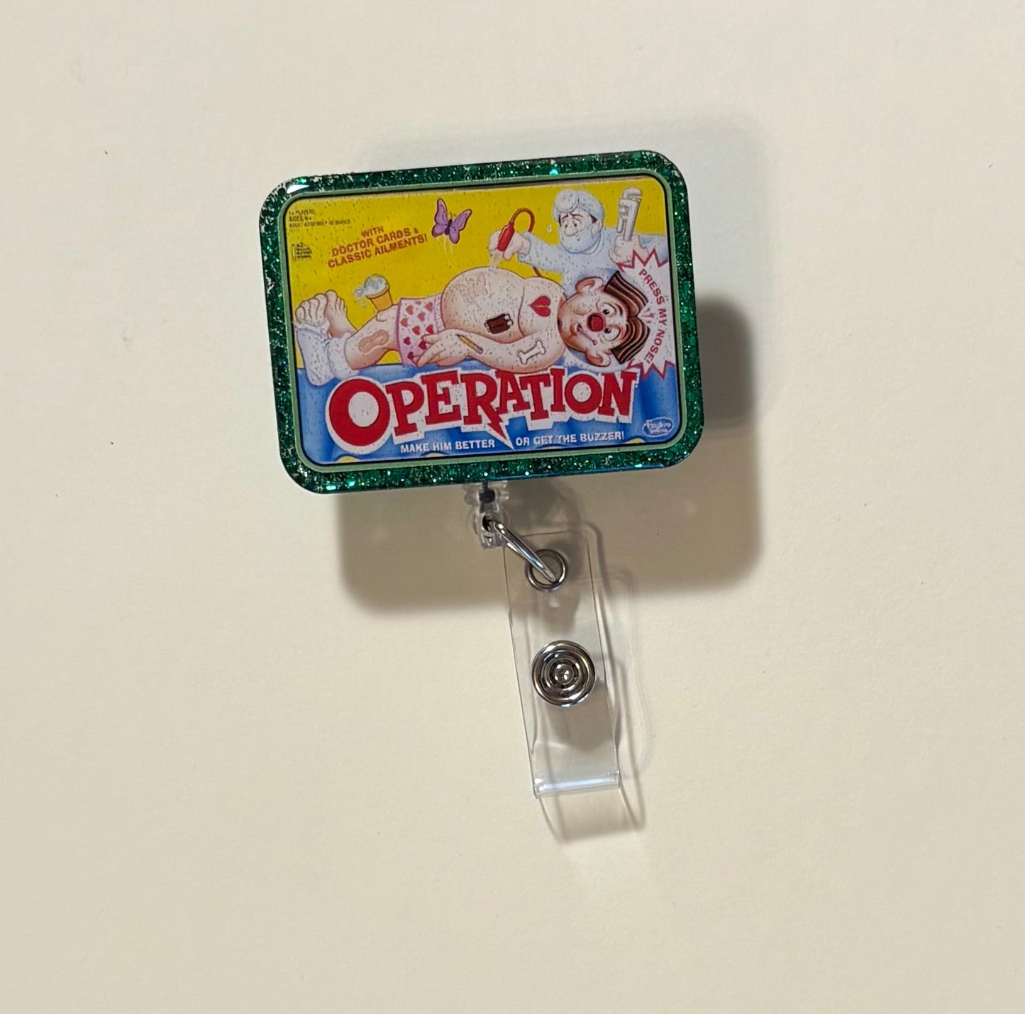 Operation Game Badge Reel – Retro 90s Nurse Gift, Funny Hospital ID Holder, Game Night Accessory