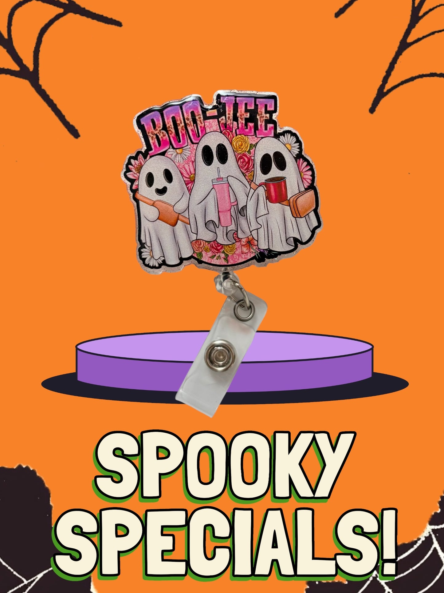 👻 Boo-jee Ghosts Badge Reel – Cute Halloween Nurse ID Holder