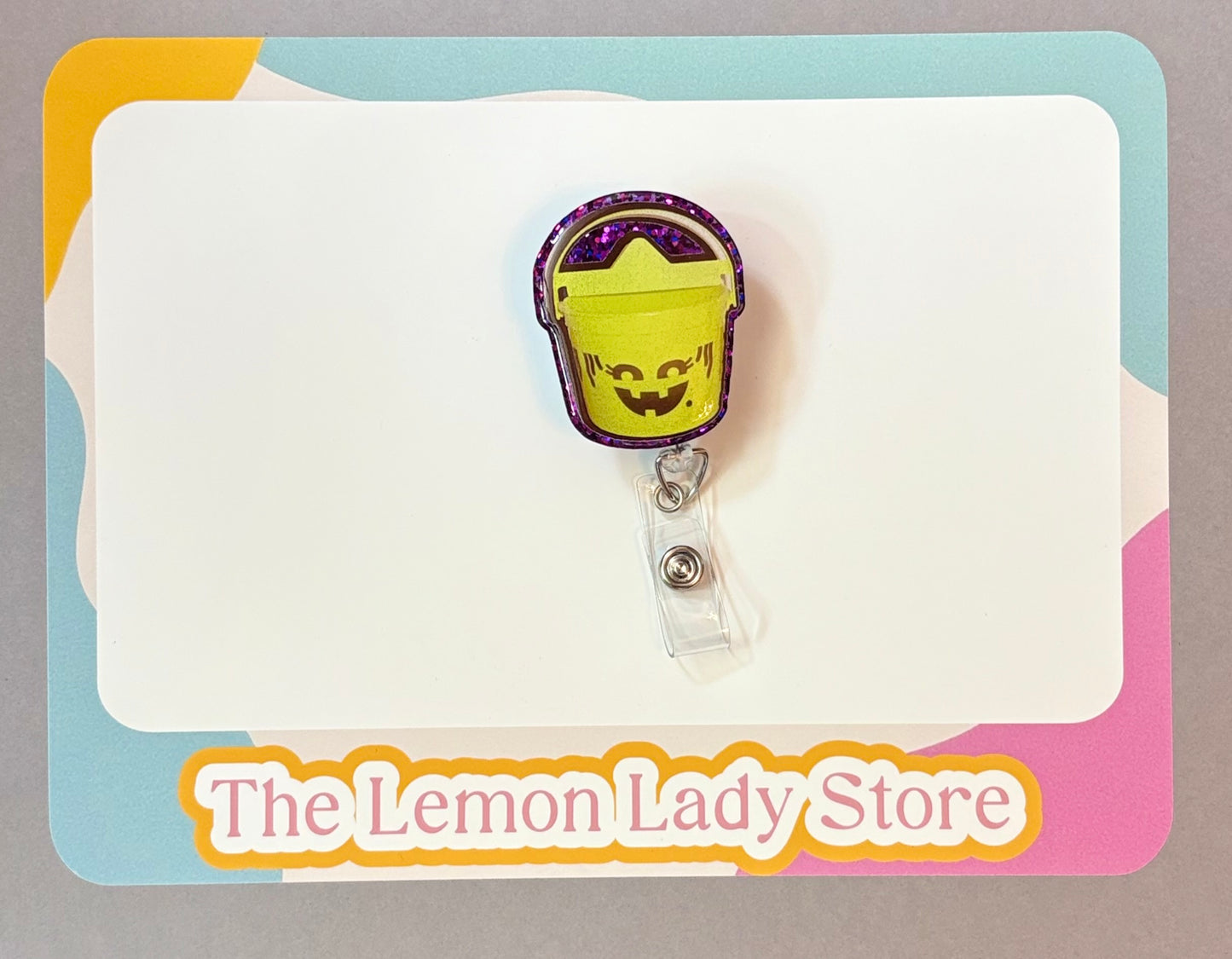 McDonald’s Halloween Bucket Badge Reel – Retro Happy Meal ID Clip, Funny Fall Badge for Nurses, Teachers, Healthcare Workers