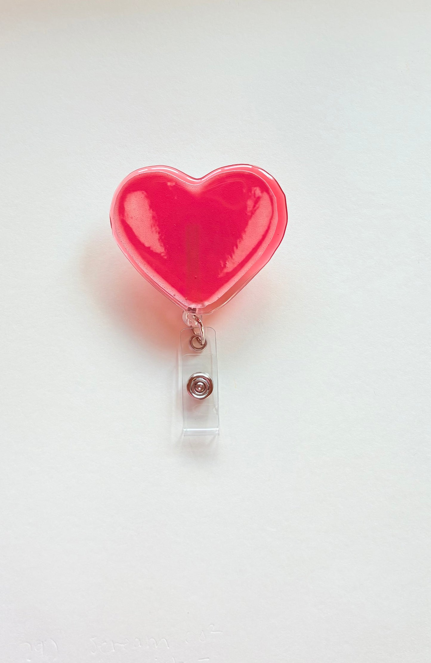 Red Heart Badge Reel – Valentine’s Day Retractable ID Holder