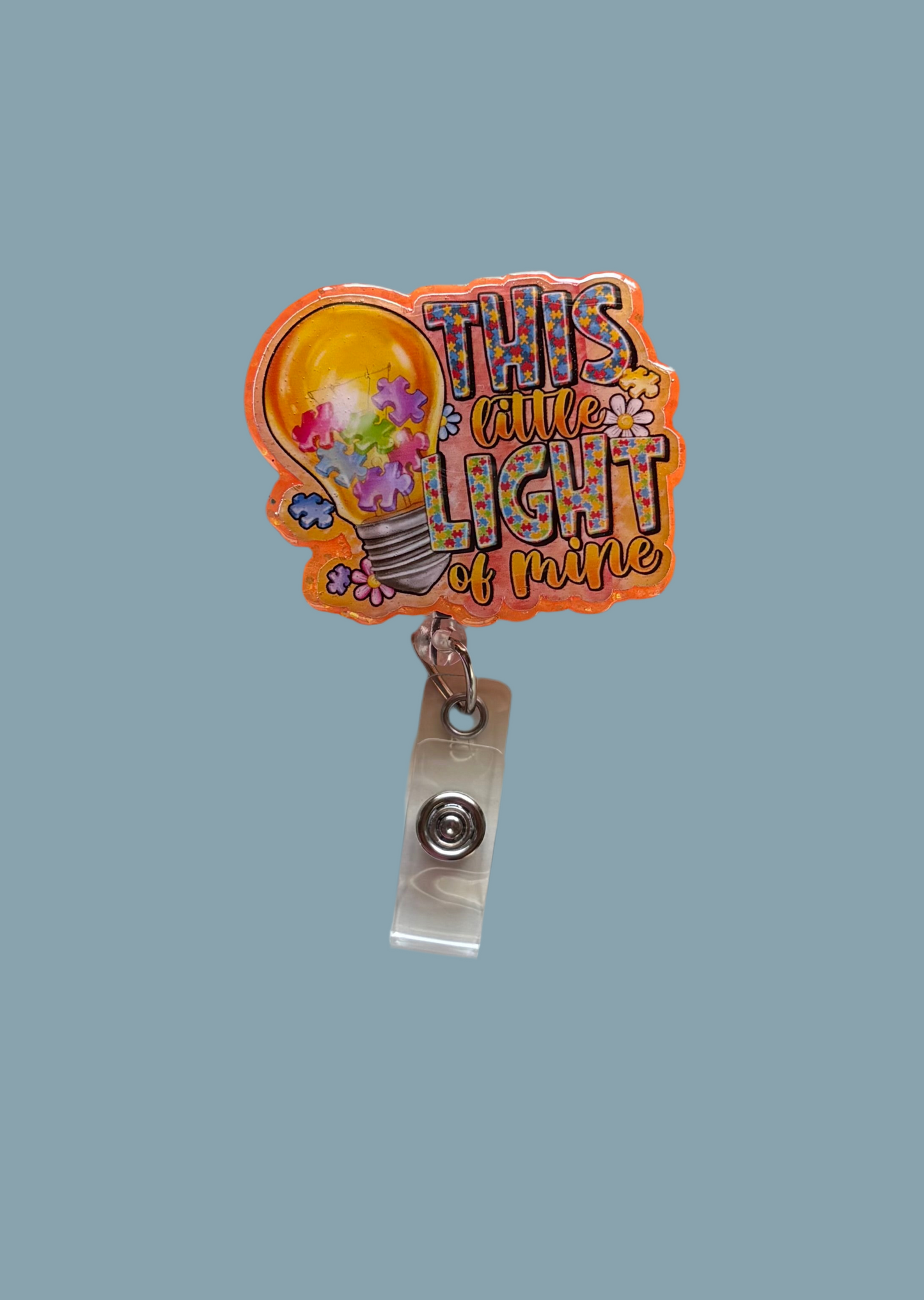 Autism Badge Reel- This Little Light of Mine Badge Reel