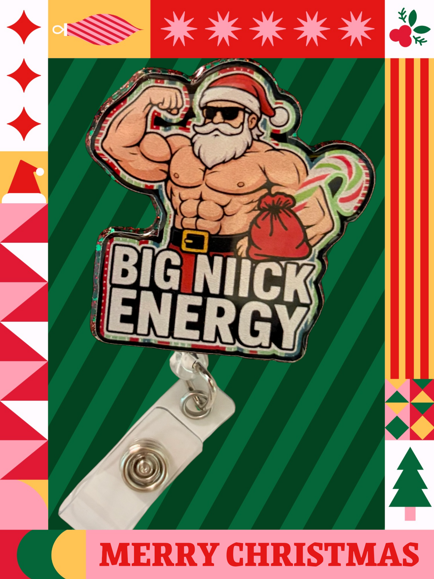 Funny Santa Badge Reel