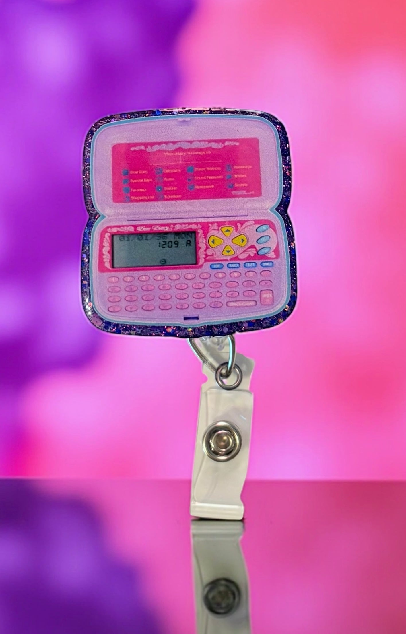 Dear Diary Badge Reel | 90s Nostalgia ID Clip | Retro Toy Badge Holder | Funny Nurse Gift | Cute Retractable Work Reel