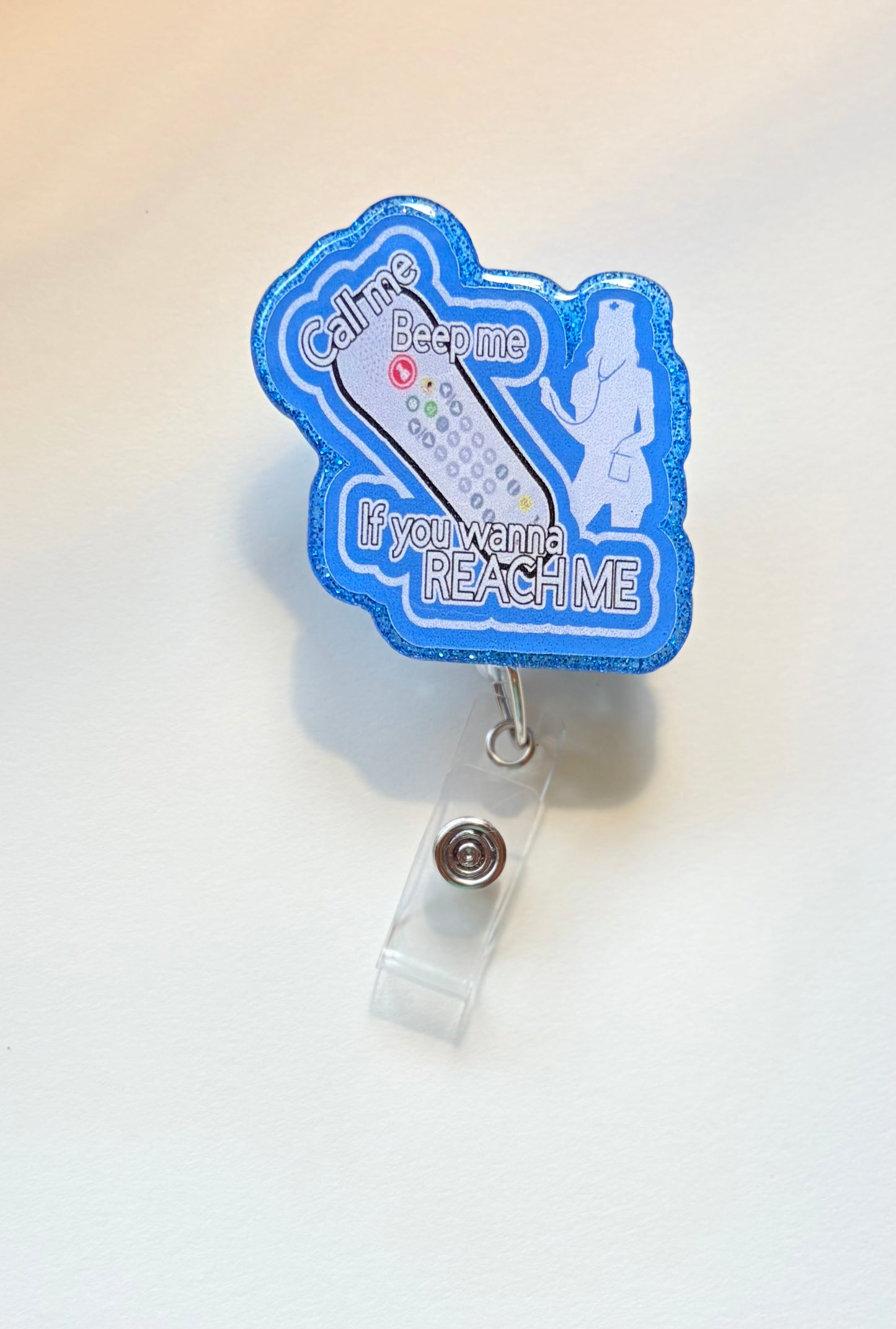 Funny Nurse Badge Reel - ER Nurse Gift - Call Me Code Blue - Cute Healthcare Worker ID Clip - Medical Badge Holder