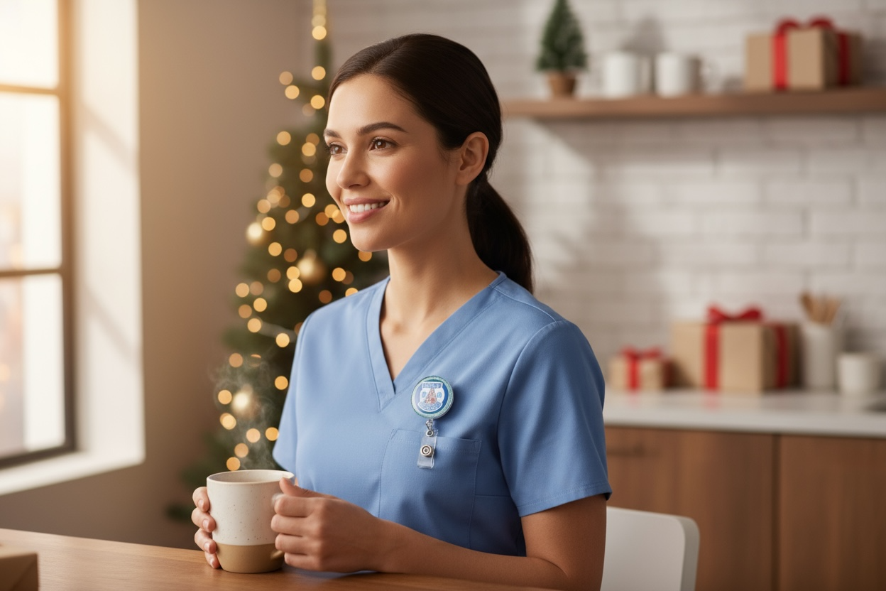 Merry & Medicated Badge Reel – Funny Christmas Nurse Badge Holder