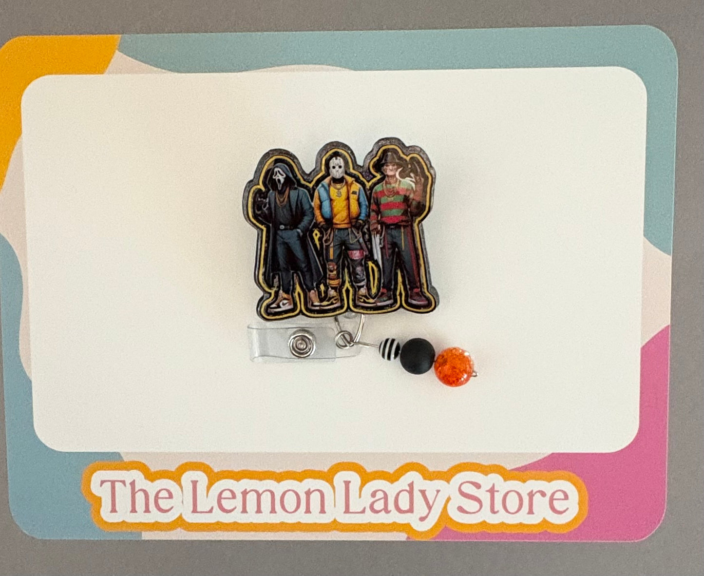 Horror Legends Badge Reel – Scary Movie Characters ID Holder