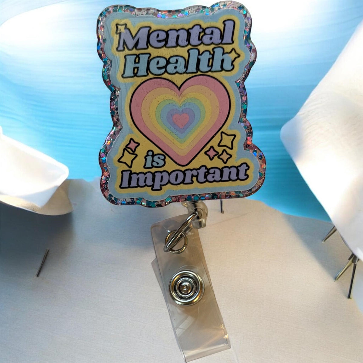 Mental Health Matters Badge Reel | Trauma Therapist Badge Clip | Nurse or Counselor ID Holder | Awareness Gift for Mental Health Workers