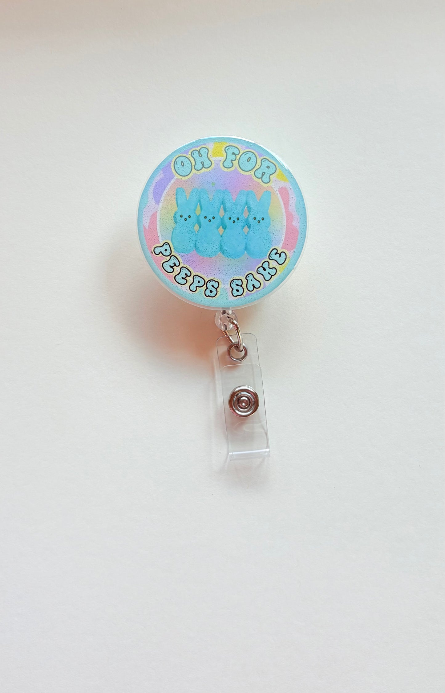 Oh for Peeps Sake Badge Reel – Funny Easter Retractable ID Holder
