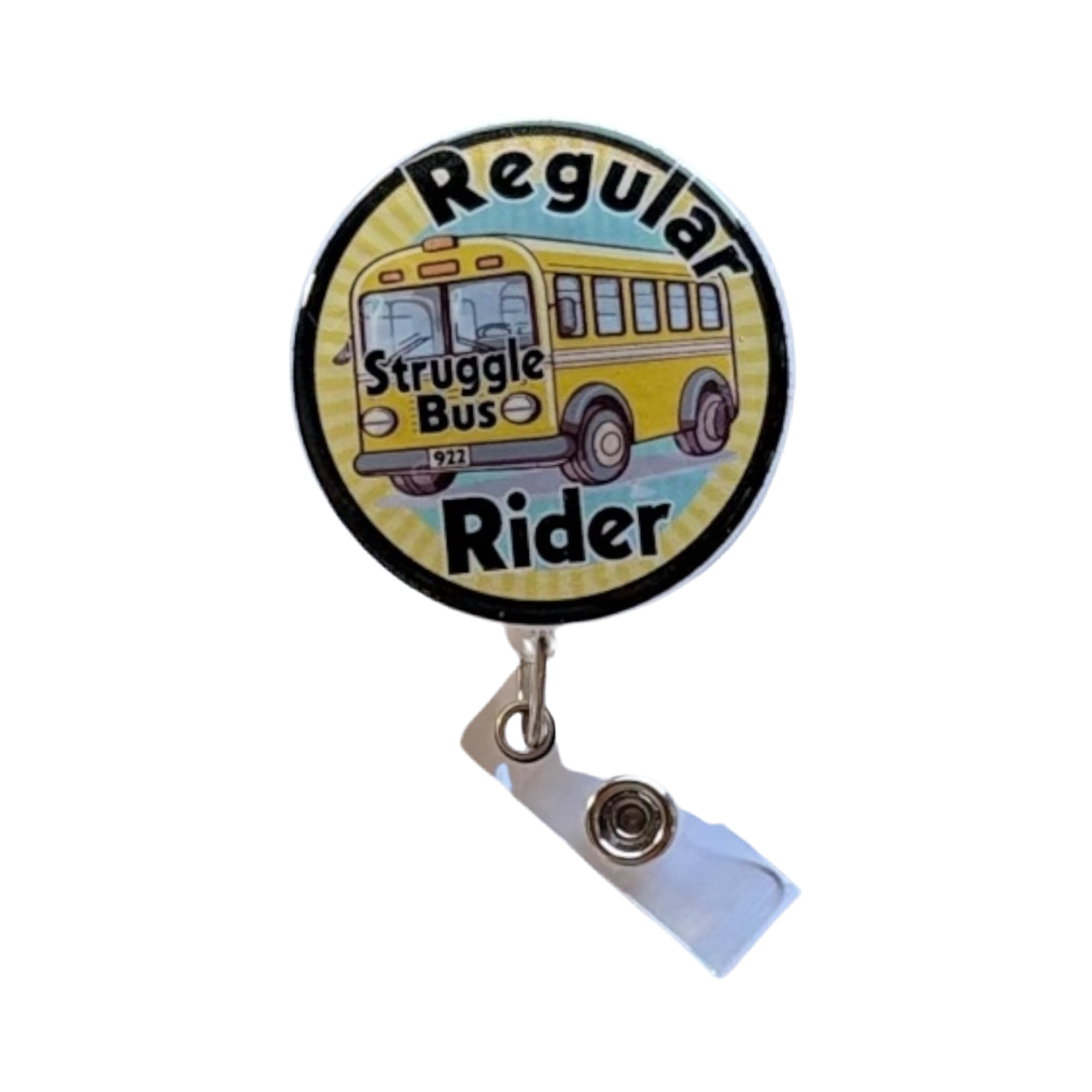 Funny Nurse Badge Reel – Struggle Bus Rider, Medical Badge Holder, Relatable Nurse Gift, Cute RN Badge Reel