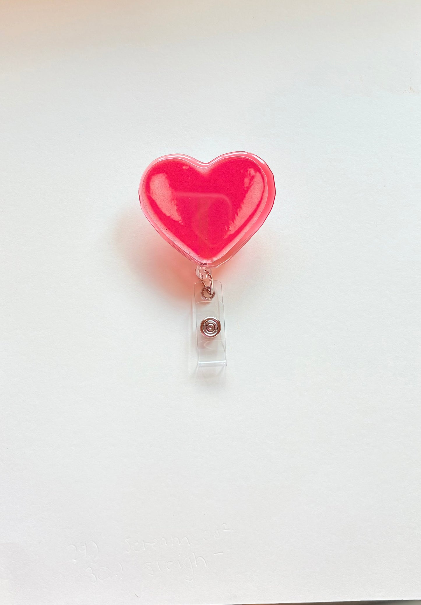 Red Heart Badge Reel – Valentine’s Day Retractable ID Holder