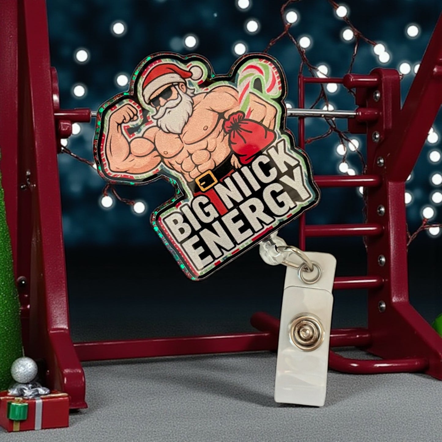 Funny Santa Badge Reel