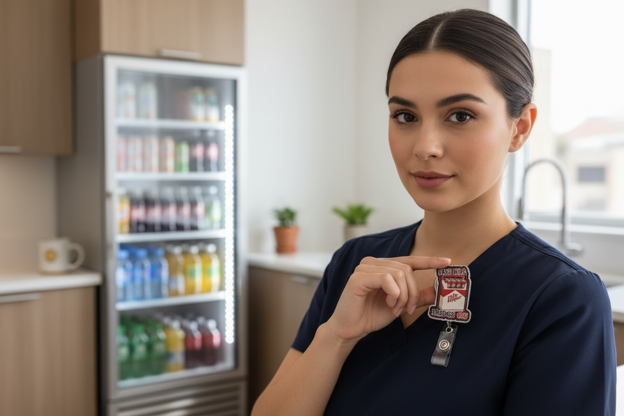 Fridge Cig Badge Reel, Dr.Pepper Badge Reel