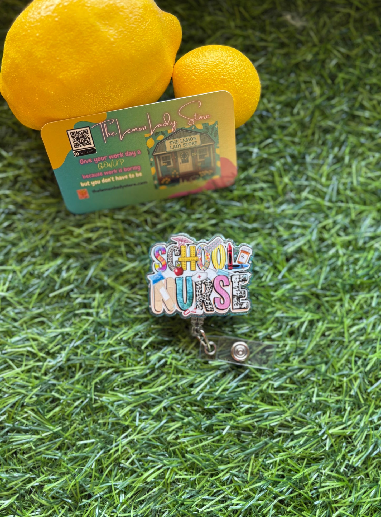 School Nurse Badge Reel – Cute Retractable ID Holder for Teachers & Healthcare