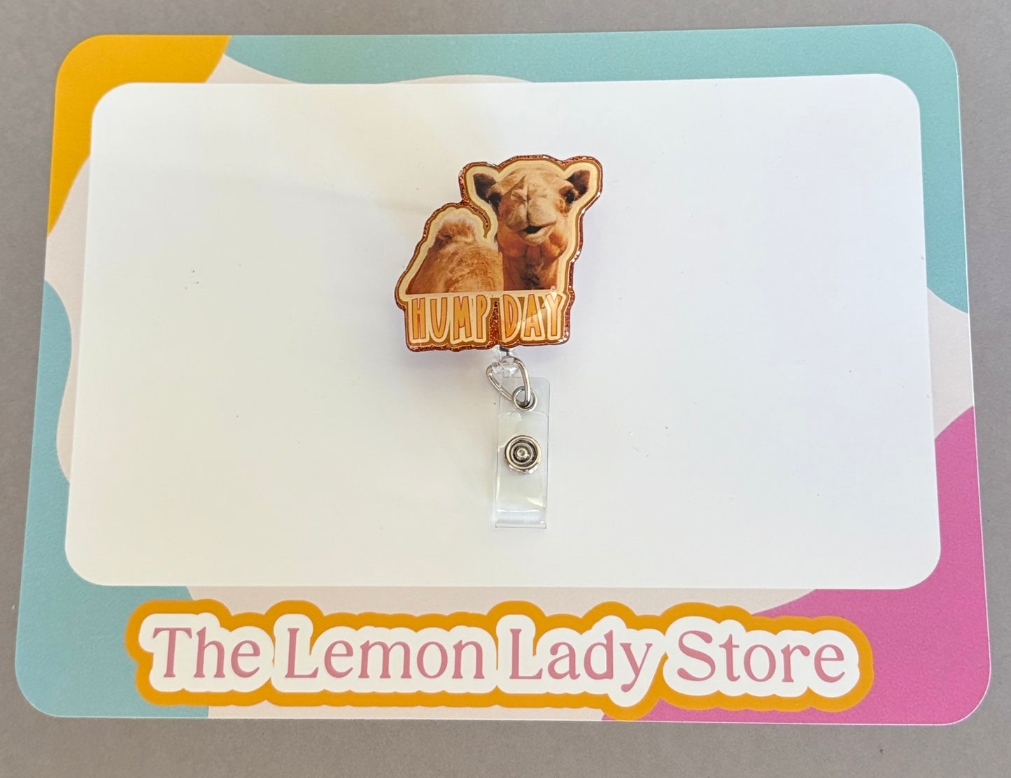 Hump Day Badge Reel – Funny Camel ID Clip, Midweek Work Humor, Nurse Badge Holder, Teacher Gift