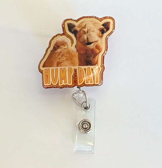 Hump Day Badge Reel – Funny Camel ID Clip, Midweek Work Humor, Nurse Badge Holder, Teacher Gift