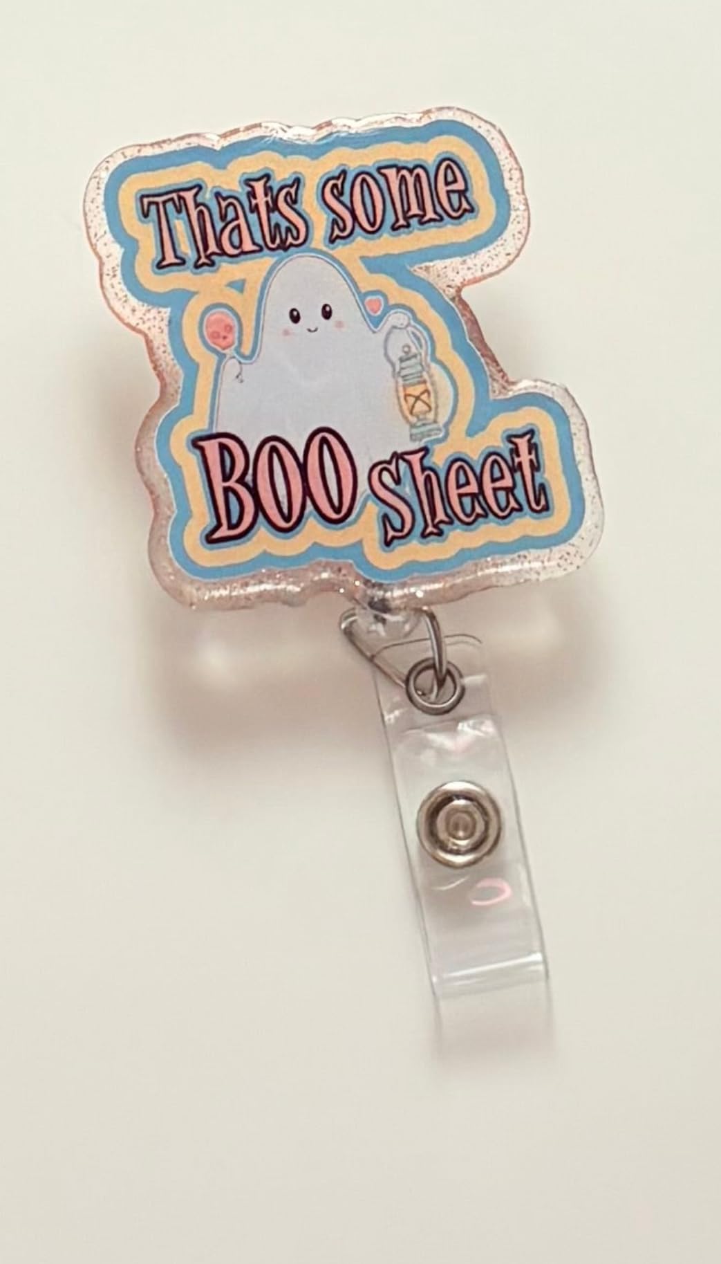 Boo Sheet Badge Reel – Funny Ghost Halloween Nurse Badge Holder with Retractable Clip