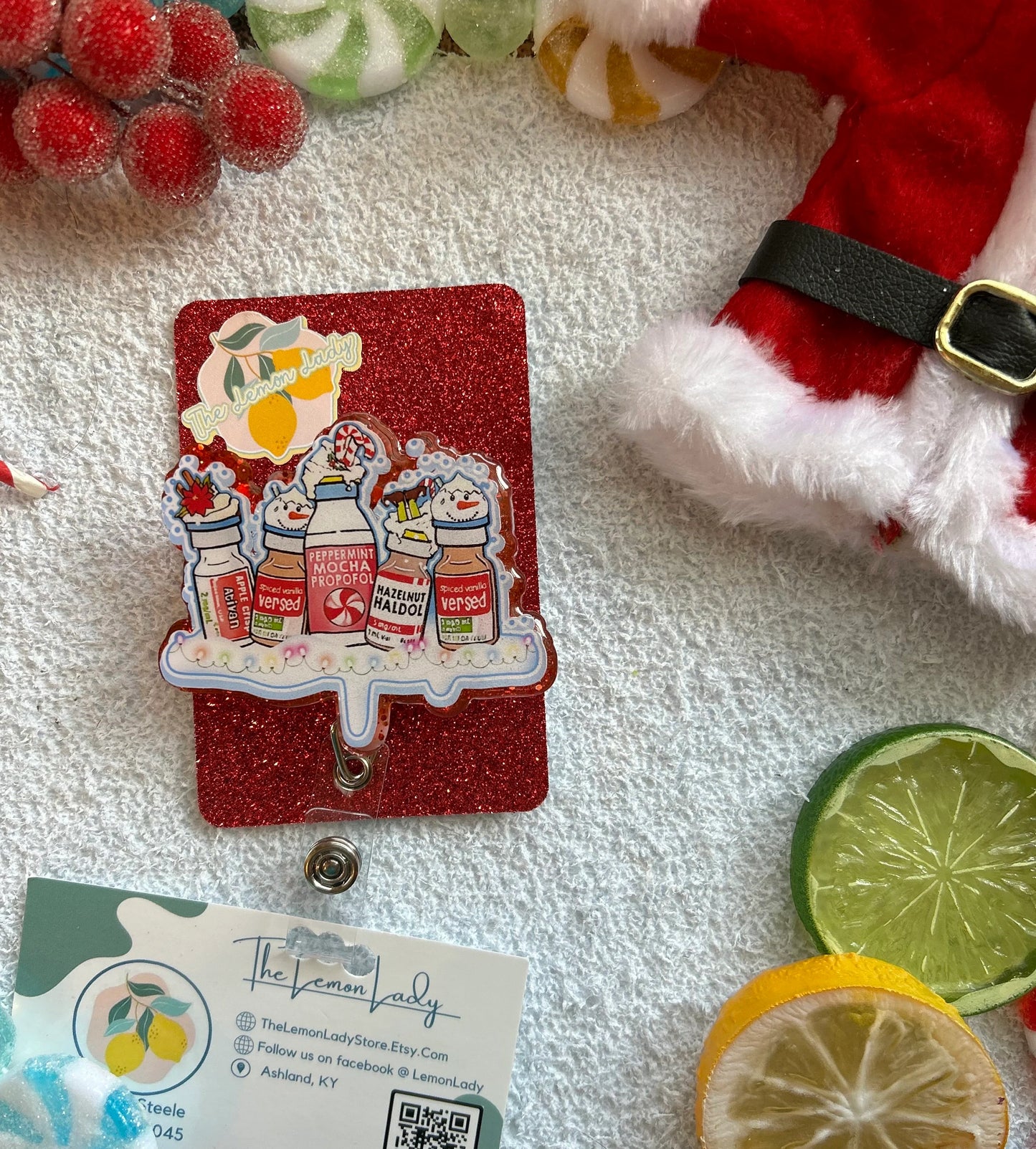 Funny Nurse Christmas Badge Reel – Propofol Sedation Badge Holder – Anesthesia Nurse Gift – Holiday ICU Badge Reel – CRNA, Nurse Badge Clip