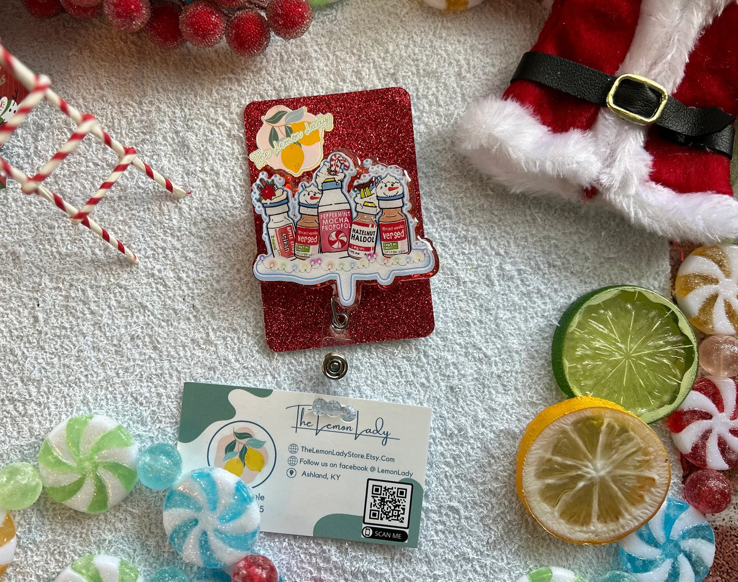 Funny Nurse Christmas Badge Reel – Propofol Sedation Badge Holder – Anesthesia Nurse Gift – Holiday ICU Badge Reel – CRNA, Nurse Badge Clip