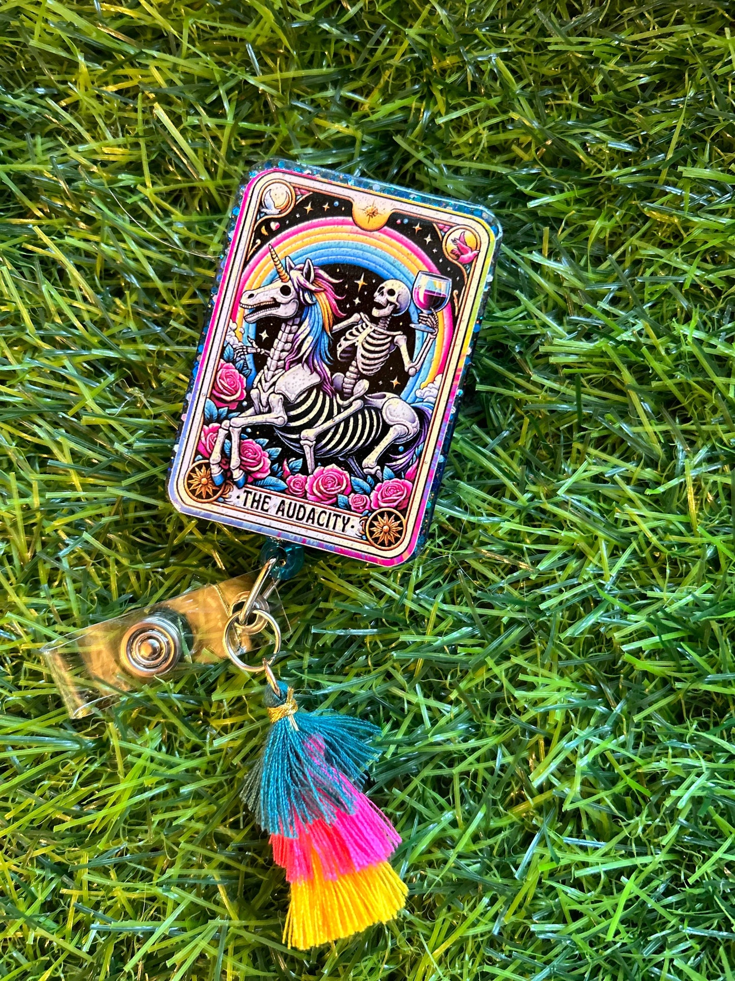 Funny Nurse Badge Reel – “The Audacity” Tarot Badge, Sarcastic Work ID Holder, Medical ID Badge for Healthcare Workers