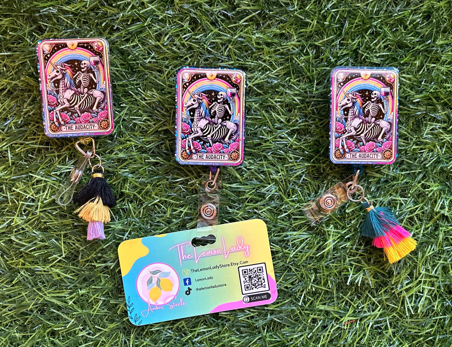 Funny Nurse Badge Reel – “The Audacity” Tarot Badge, Sarcastic Work ID Holder, Medical ID Badge for Healthcare Workers