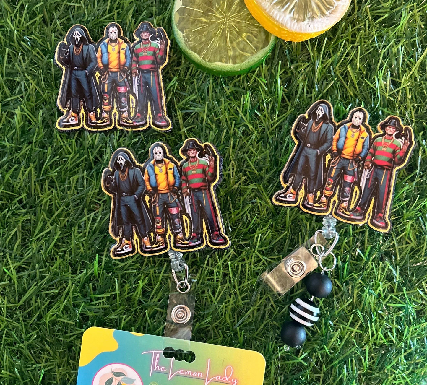 Horror Legends Badge Reel – Scary Movie Characters ID Holder