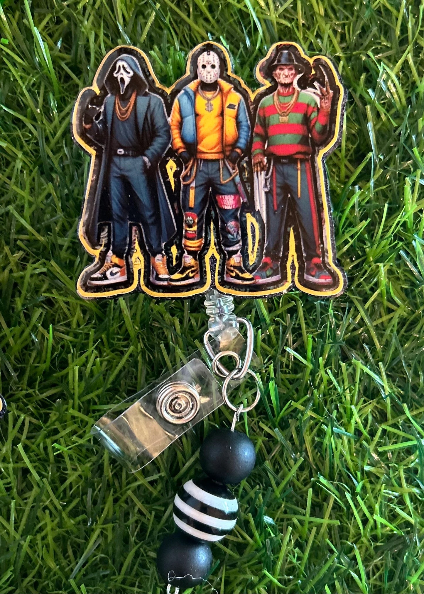 Horror Legends Badge Reel – Scary Movie Characters ID Holder
