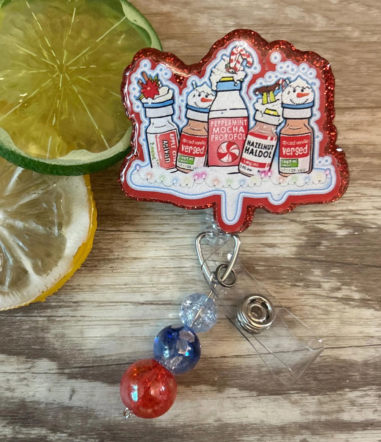 Funny Nurse Christmas Badge Reel – Propofol Sedation Badge Holder – Anesthesia Nurse Gift – Holiday ICU Badge Reel – CRNA, Nurse Badge Clip