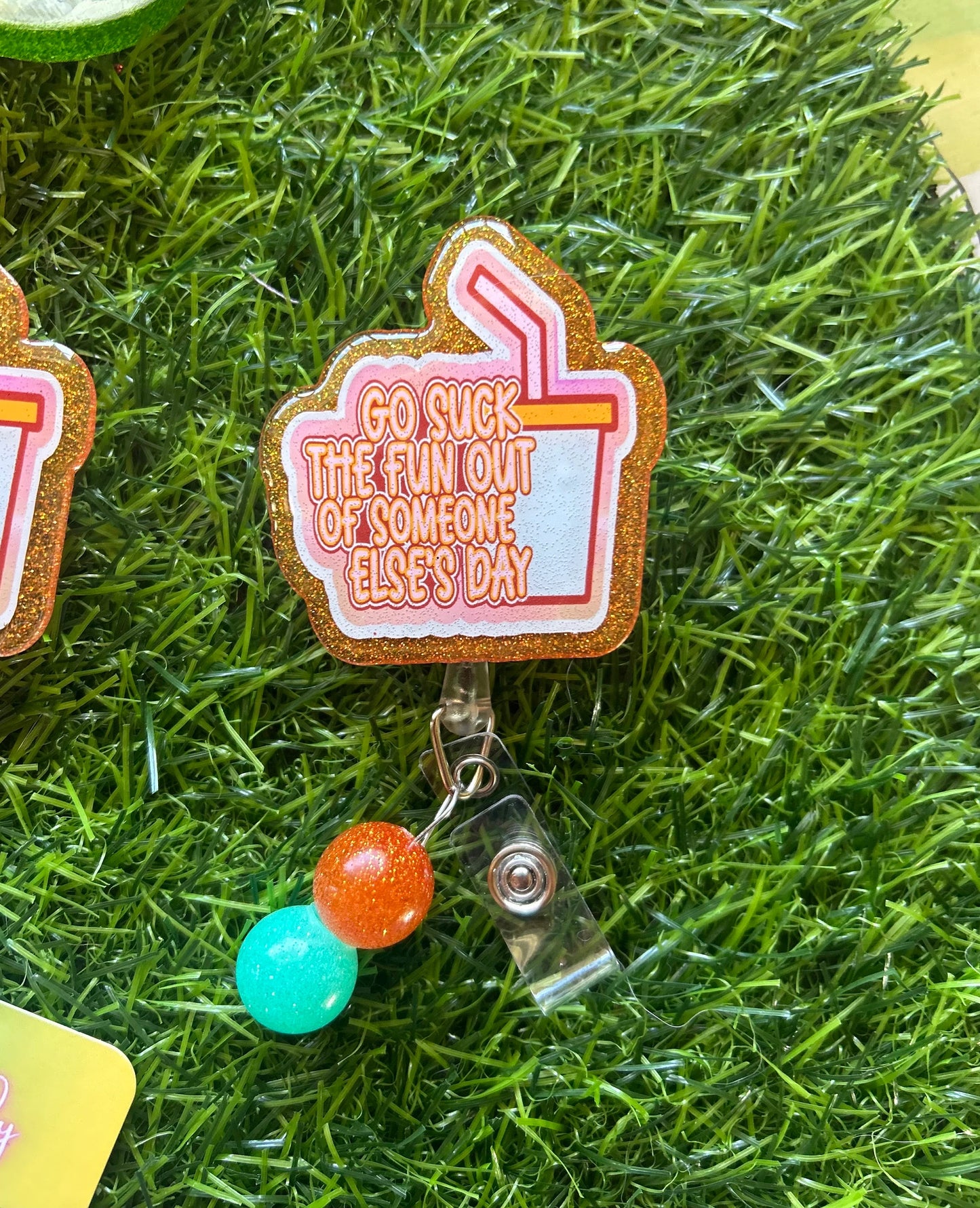 Funny Nurse Badge Reel – “Go Suck the Fun Out of Someone Else’s Day” Sarcastic ER RN Clip, Burnout Humor ID Holder