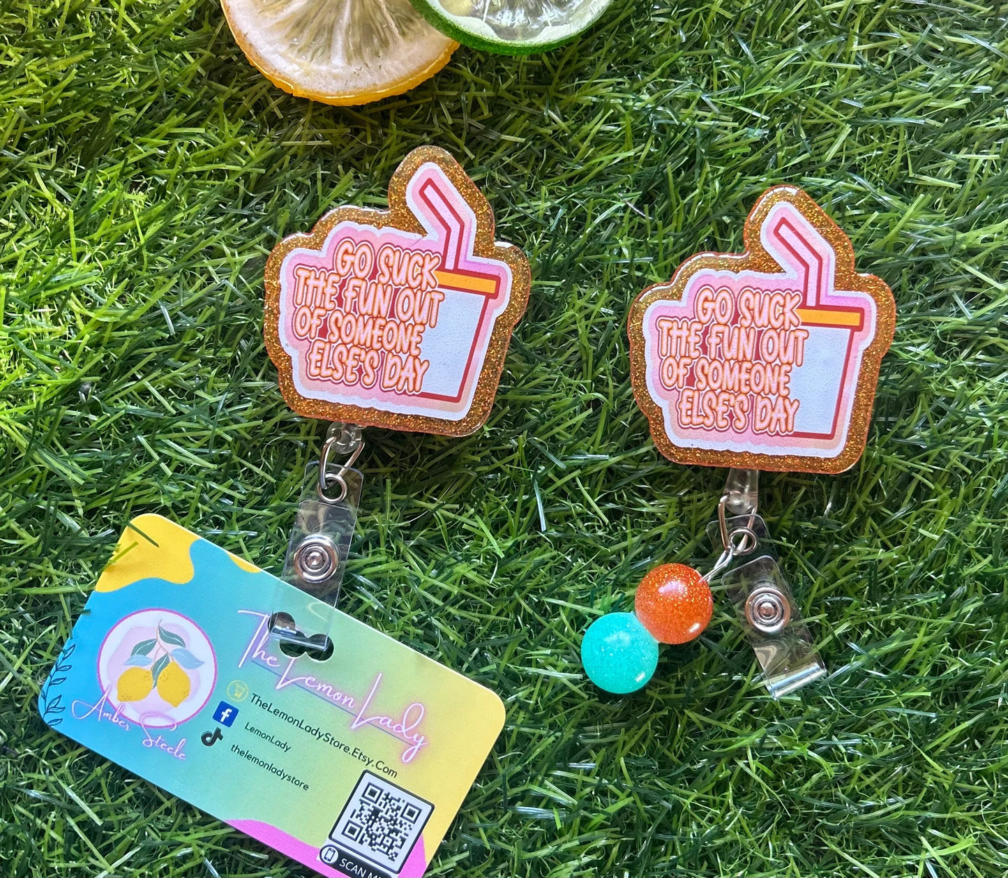 Funny Nurse Badge Reel – “Go Suck the Fun Out of Someone Else’s Day” Sarcastic ER RN Clip, Burnout Humor ID Holder