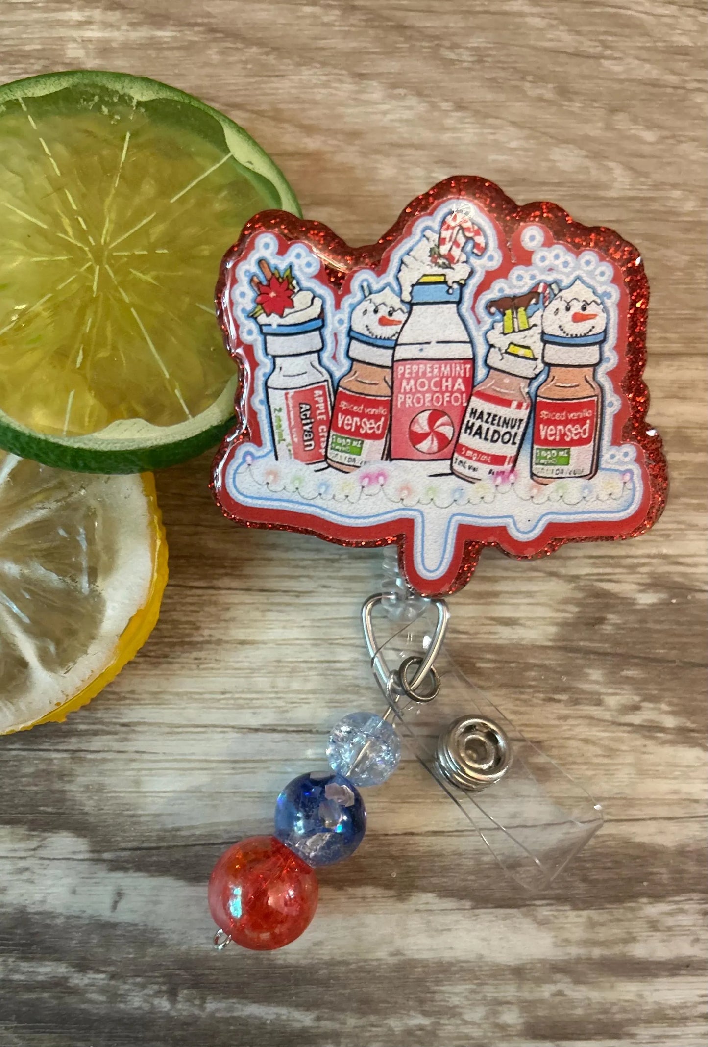 Funny Nurse Christmas Badge Reel – Propofol Sedation Badge Holder – Anesthesia Nurse Gift – Holiday ICU Badge Reel – CRNA, Nurse Badge Clip