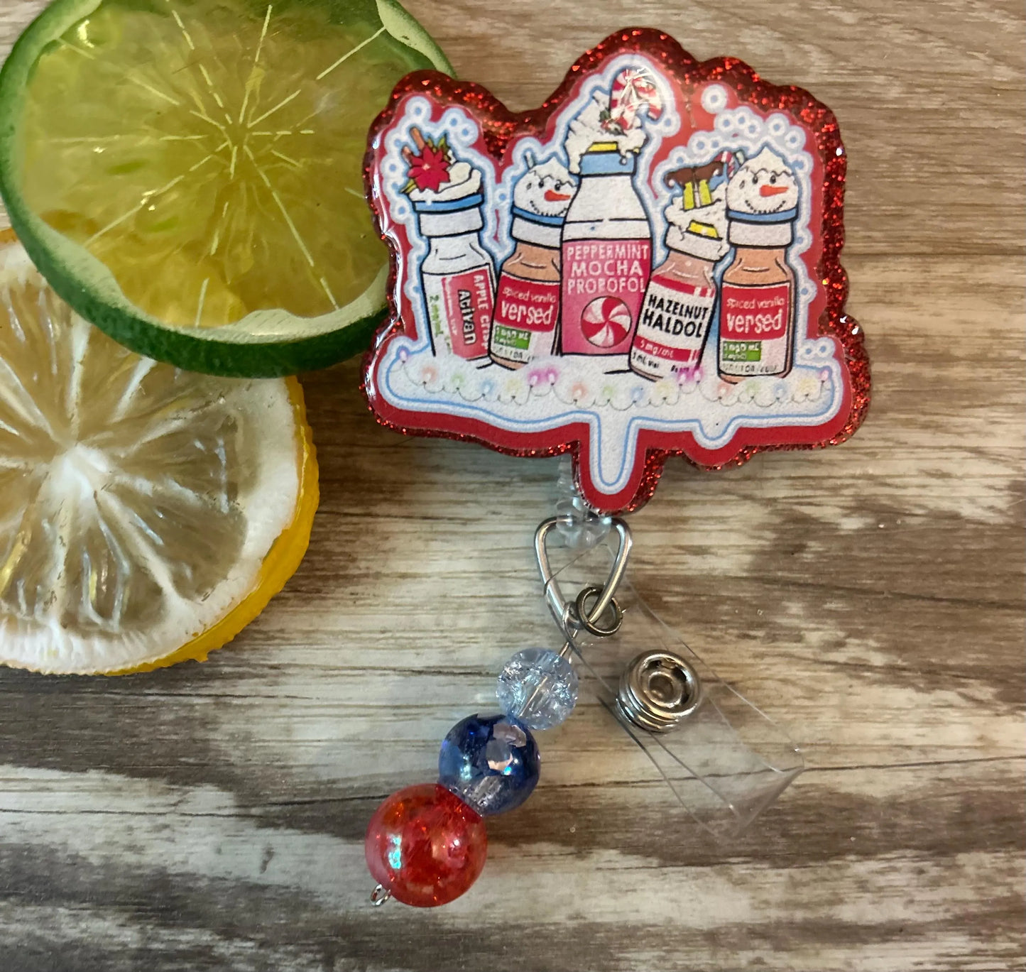 Funny Nurse Christmas Badge Reel – Propofol Sedation Badge Holder – Anesthesia Nurse Gift – Holiday ICU Badge Reel – CRNA, Nurse Badge Clip