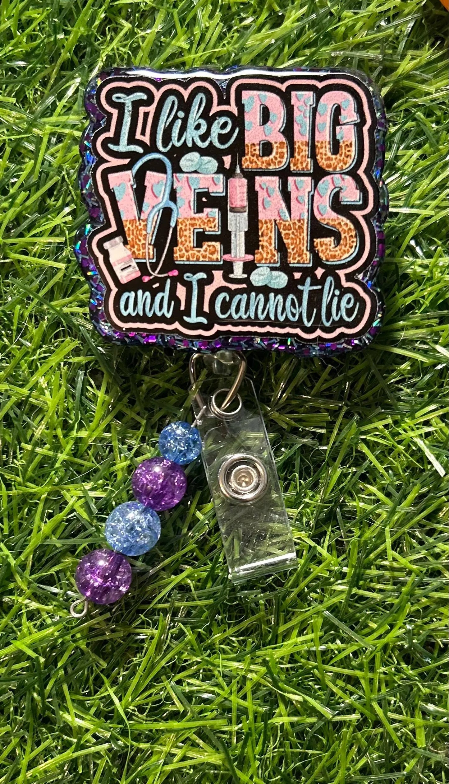 Phlebotomist Badge Reel – Funny Nurse Badge Reel, Big Veins Badge Reel, Lab Tech Gift, Phlebotomy Humor Badge, Vein Finder Badge Holder