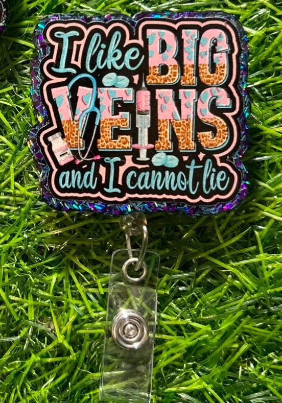 Phlebotomist Badge Reel – Funny Nurse Badge Reel, Big Veins Badge Reel, Lab Tech Gift, Phlebotomy Humor Badge, Vein Finder Badge Holder