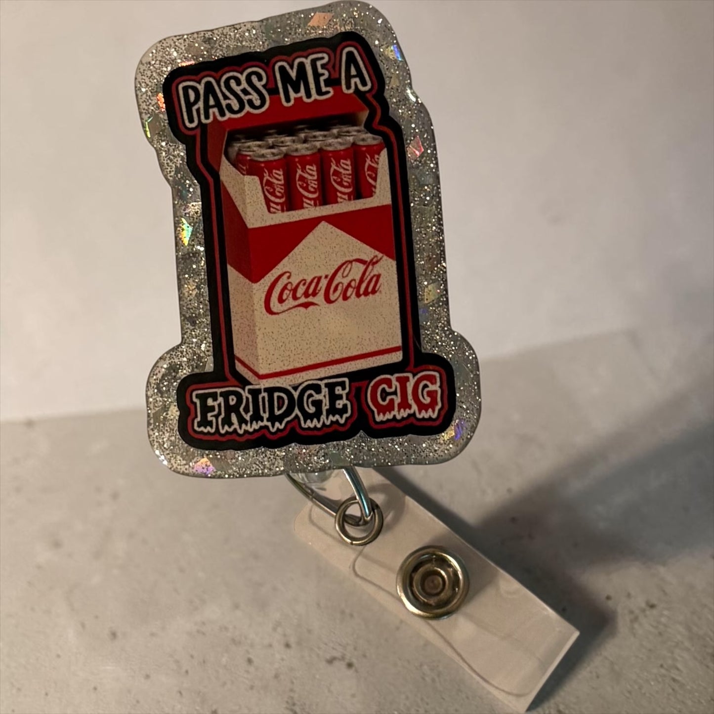 Fridge Cig Badge Reel, Coke Badge Reel