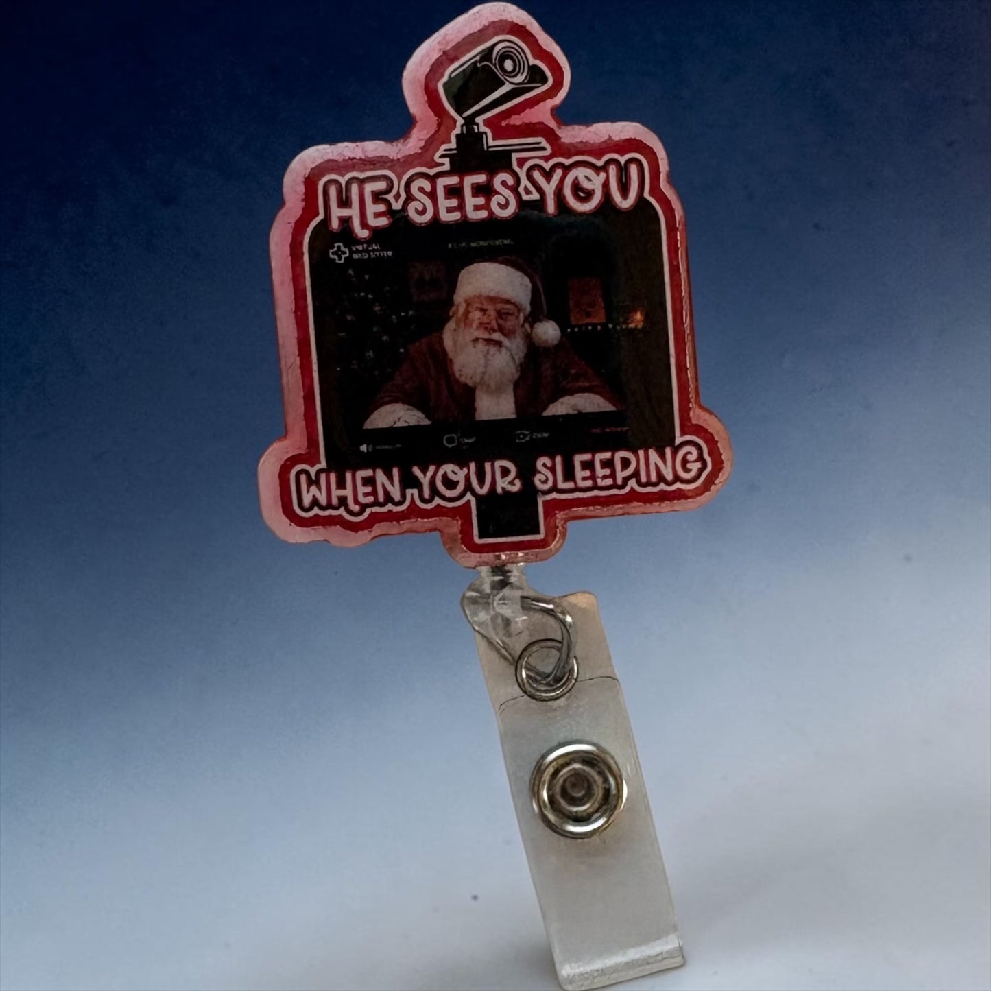 He Sees You When You’re Sleeping – Creepy Virtual Med Sitter Badge Reel | Funny Nurse ID Badge