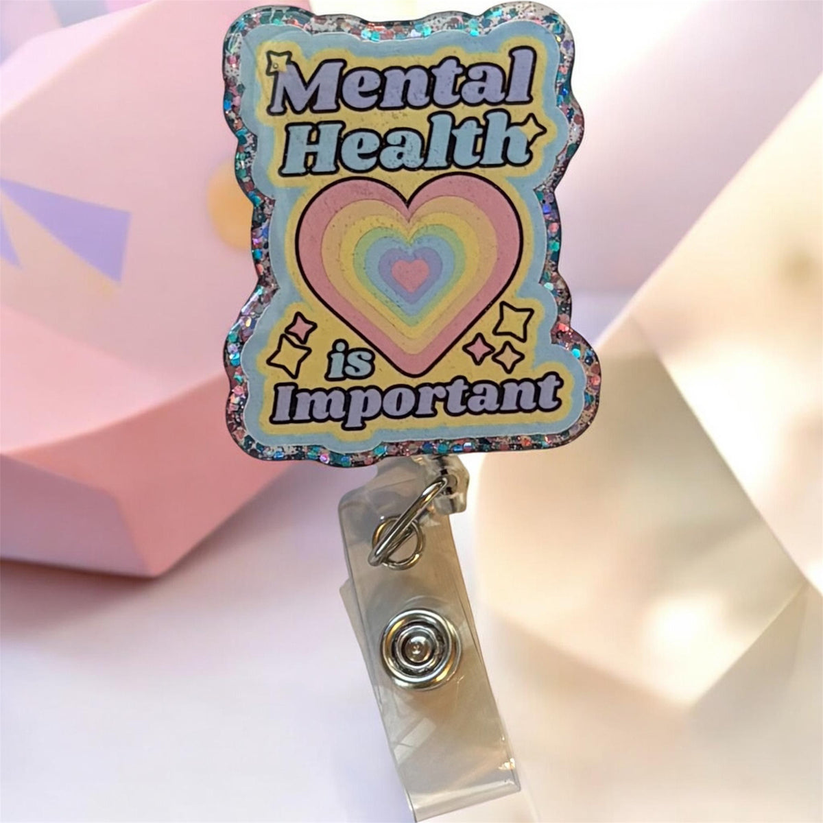 Mental Health Matters Badge Reel | Trauma Therapist Badge Clip | Nurse or Counselor ID Holder | Awareness Gift for Mental Health Workers