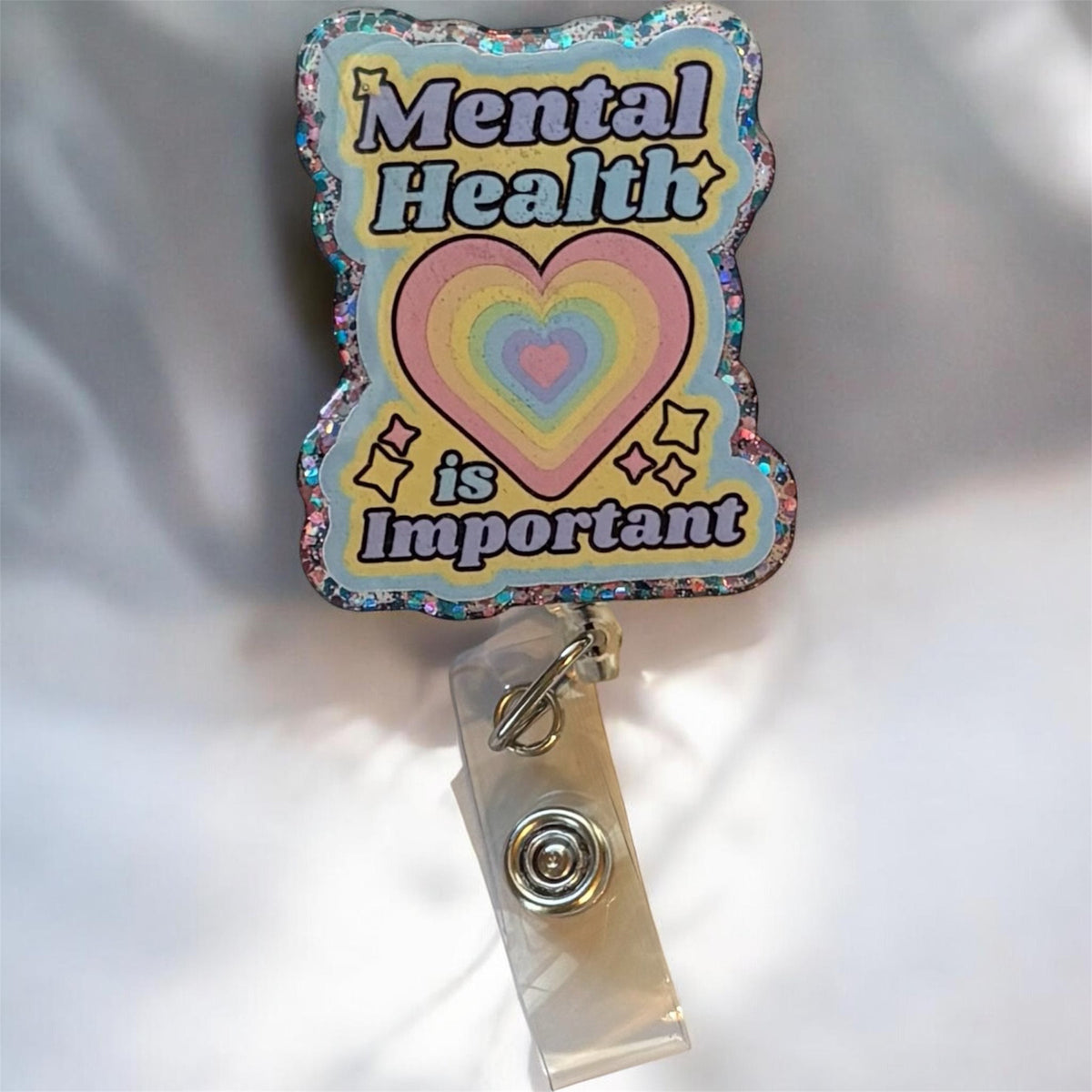 Mental Health Matters Badge Reel | Trauma Therapist Badge Clip | Nurse or Counselor ID Holder | Awareness Gift for Mental Health Workers