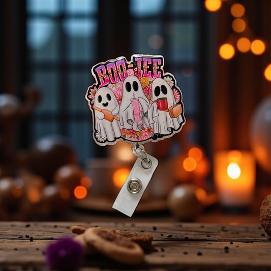 👻 Boo-jee Ghosts Badge Reel – Cute Halloween Nurse ID Holder