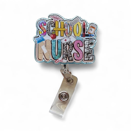 School Nurse Badge Reel – Cute Retractable ID Holder for Teachers & Healthcare