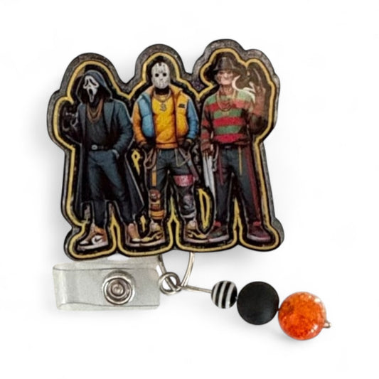 Horror Legends Badge Reel – Scary Movie Characters ID Holder