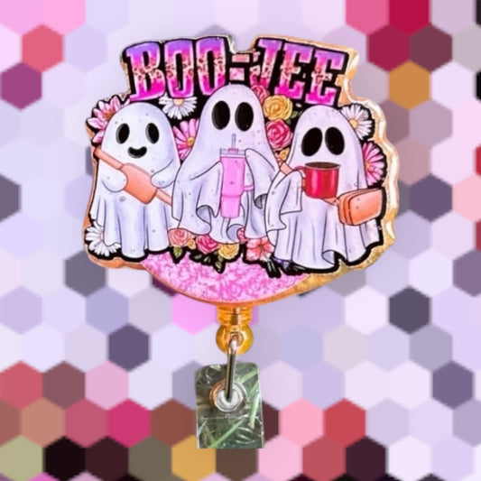 👻 Boo-jee Ghosts Badge Reel – Cute Halloween Nurse ID Holder