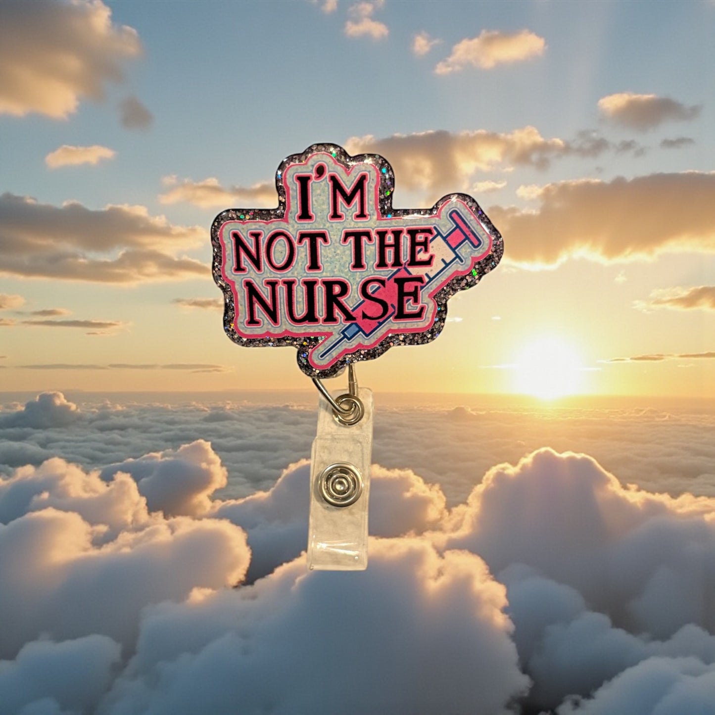 Funny “I’m Not the Nurse” Badge Reel – Medical Staff ID Clip – Hospital Humor – CNA MA Tech Badge – Healthcare Accessory Gift